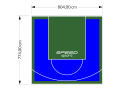 62M2/774X804CM NIEBIESKO-ZIELONE BOISKO DO KOSZYKÓWKI SPEEDSPORT HEXA POWER PRO