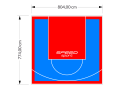 62M2/774X804CM BŁĘKITNO-CZERWONE BOISKO DO KOSZYKÓWKI SPEEDSPORT HEXA POWER PRO