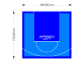 62M2/774X804CM BŁĘKITNO-NIEBIESKIE BOISKO DO KOSZYKÓWKI SPEEDSPORT HEXA POWER PRO
