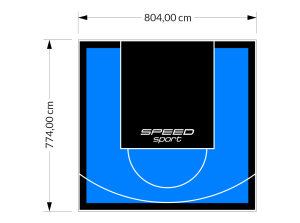 62M2/774X804CM BŁĘKITNO-CZARNE BOISKO DO KOSZYKÓWKI SPEEDSPORT HEXA POWER PRO