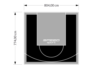62M2/774X804CM CZARNO-SZARE BOISKO DO KOSZYKÓWKI SPEEDSPORT HEXA POWER PRO