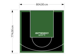 62M2/774X804CM CZARNO-ZIELONE BOISKO DO KOSZYKÓWKI SPEEDSPORT HEXA POWER PRO