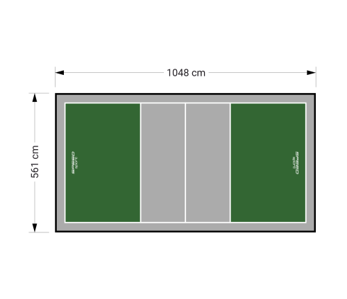 59M2/1048X561CM ZIELONO-SZARE BOISKO DO SIATKÓWKI SPEEDSPORT HEXA POWER PRO