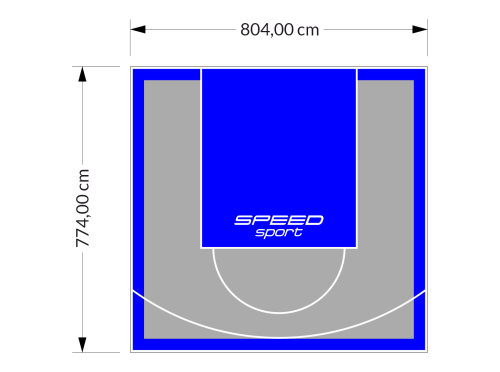 62M2/774X804CM SZARO-NIEBIESKIE BOISKO DO KOSZYKÓWKI SPEEDSPORT HEXA POWER PRO