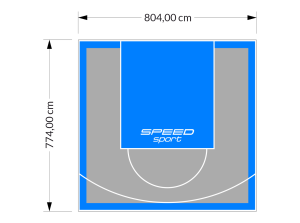 62M2/774X804CM SZARO-BŁĘKITNE BOISKO DO KOSZYKÓWKI SPEEDSPORT HEXA POWER PRO