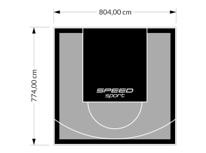 62M2/774X804CM SZARO-CZARNE BOISKO DO KOSZYKÓWKI SPEEDSPORT HEXA POWER PRO