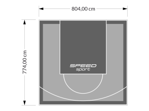 62M2/774X804CM SZARO-GRAFITOWE BOISKO DO KOSZYKÓWKI SPEEDSPORT HEXA POWER PRO