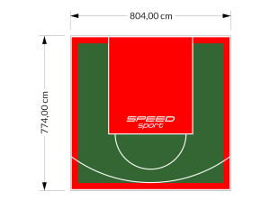 62M2/774X804CM ZIELONO-CZERWONE BOISKO DO KOSZYKÓWKI SPEEDSPORT HEXA POWER PRO