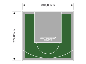 62M2/774X804CM ZIELONO-SZARE BOISKO DO KOSZYKÓWKI SPEEDSPORT HEXA POWER PRO
