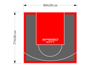 62M2/774X804CM GRAFITOWO-CZERWONE BOISKO DO KOSZYKÓWKI SPEEDSPORT HEXA POWER PRO