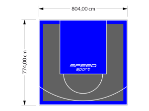 62M2/774X804CM GRAFITOWO-NIEBIESKIE BOISKO DO KOSZYKÓWKI SPEEDSPORT HEXA POWER PRO