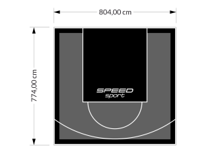 62M2/774X804CM GRAFITOWO-CZARNE BOISKO DO KOSZYKÓWKI SPEEDSPORT HEXA POWER PRO