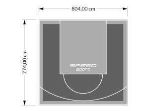 62M2/774X804CM GRAFITOWO-SZARE BOISKO DO KOSZYKÓWKI SPEEDSPORT HEXA POWER PRO