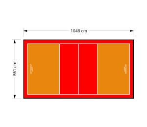 59M2/1048X561CM POMARAŃCZOWO-CZERWONE BOISKO DO SIATKÓWKI SPEEDSPORT HEXA POWER PRO