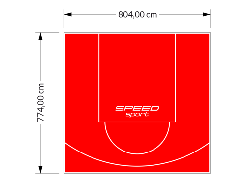62M2/774X804CM CZERWONE BOISKO DO KOSZYKÓWKI SPEEDSPORT HEXA POWER PRO