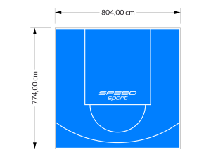62M2/774X804CM BŁĘKITNE BOISKO DO KOSZYKÓWKI SPEEDSPORT HEXA POWER PRO