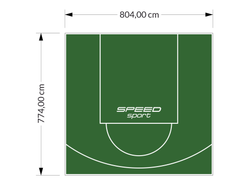 62M2/774X804CM ZIELONE BOISKO DO KOSZYKÓWKI SPEEDSPORT HEXA POWER PRO