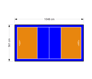 59M2/1048X561CM POMARAŃCZOWO-NIEBIESKIE BOISKO DO SIATKÓWKI SPEEDSPORT HEXA POWER PRO
