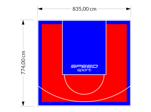65M2/774X835CM CZERWONO-NIEBIESKIE BOISKO DO KOSZYKÓWKI SPEEDSPORT HEXA POWER PRO