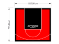65M2/774X835CM CZERWONO-CZARNE BOISKO DO KOSZYKÓWKI SPEEDSPORT HEXA POWER PRO