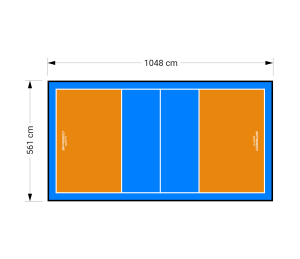 59M2/1048X561CM POMARAŃCZOWO-BŁĘKITNE BOISKO DO SIATKÓWKI SPEEDSPORT HEXA POWER PRO