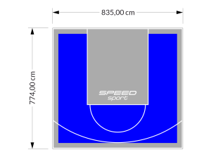 65M2/774X835CM NIEBIESKO-SZARE BOISKO DO KOSZYKÓWKI SPEEDSPORT HEXA POWER PRO