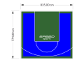 65M2/774X835CM NIEBIESKO-ZIELONE BOISKO DO KOSZYKÓWKI SPEEDSPORT HEXA POWER PRO