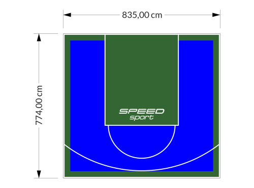 65M2/774X835CM NIEBIESKO-ZIELONE BOISKO DO KOSZYKÓWKI SPEEDSPORT HEXA POWER PRO