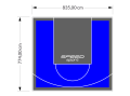 65M2/774X835CM NIEBIESKO-GRAFITOWE BOISKO DO KOSZYKÓWKI SPEEDSPORT HEXA POWER PRO