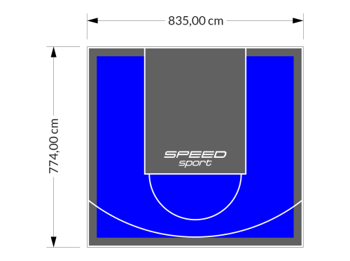 65M2/774X835CM NIEBIESKO-GRAFITOWE BOISKO DO KOSZYKÓWKI SPEEDSPORT HEXA POWER PRO