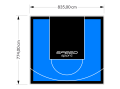 65M2/774X835CM BŁĘKITNO-CZARNE BOISKO DO KOSZYKÓWKI SPEEDSPORT HEXA POWER PRO