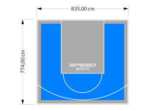 65M2/774X835CM BŁĘKITNO-SZARE BOISKO DO KOSZYKÓWKI SPEEDSPORT HEXA POWER PRO