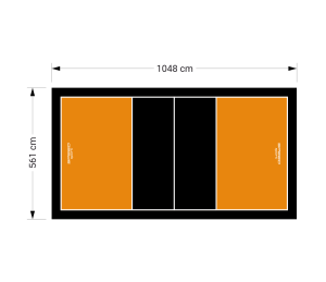 59M2/1048X561CM POMARAŃCZOWO-CZARNE BOISKO DO SIATKÓWKI SPEEDSPORT HEXA POWER PRO