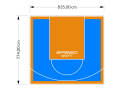 65M2/774X835CM BŁĘKITNO-POMARAŃCZOWE BOISKO DO KOSZYKÓWKI SPEEDSPORT HEXA POWER PRO