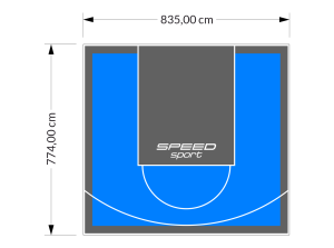 65M2/774X835CM BŁĘKITNO-GRAFITOWE BOISKO DO KOSZYKÓWKI SPEEDSPORT HEXA POWER PRO