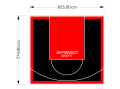 65M2/774X835CM CZARNO-CZERWONE BOISKO DO KOSZYKÓWKI SPEEDSPORT HEXA POWER PRO