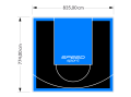 65M2/774X835CM CZARNO-BŁĘKITNE BOISKO DO KOSZYKÓWKI SPEEDSPORT HEXA POWER PRO