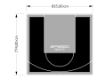 65M2/774X835CM CZARNO-SZARE BOISKO DO KOSZYKÓWKI SPEEDSPORT HEXA POWER PRO