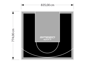 65M2/774X835CM CZARNO-SZARE BOISKO DO KOSZYKÓWKI SPEEDSPORT HEXA POWER PRO