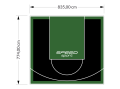 65M2/774X835CM CZARNO-ZIELONE BOISKO DO KOSZYKÓWKI SPEEDSPORT HEXA POWER PRO