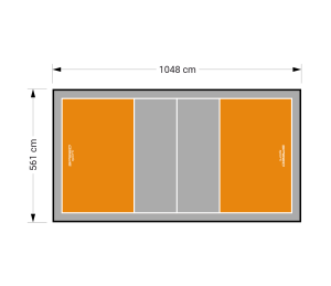 59M2/1048X561CM POMARAŃCZOWO-SZARE BOISKO DO SIATKÓWKI SPEEDSPORT HEXA POWER PRO