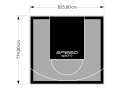 65M2/774X835CM SZARO-CZARNE BOISKO DO KOSZYKÓWKI SPEEDSPORT HEXA POWER PRO
