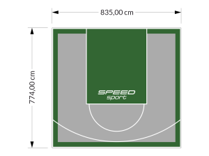 65M2/774X835CM SZARO-ZIELONE BOISKO DO KOSZYKÓWKI SPEEDSPORT HEXA POWER PRO