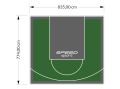 65M2/774X835CM ZIELONO-GRAFITOWE BOISKO DO KOSZYKÓWKI SPEEDSPORT HEXA POWER PRO