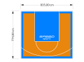 65M2/774X835CM POMARAŃCZOWO-BŁĘKITNE BOISKO DO KOSZYKÓWKI SPEEDSPORT HEXA POWER PRO
