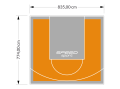 65M2/774X835CM POMARAŃCZOWO-SZARE BOISKO DO KOSZYKÓWKI SPEEDSPORT HEXA POWER PRO