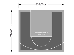 65M2/774X835CM GRAFITOWO-SZARE BOISKO DO KOSZYKÓWKI SPEEDSPORT HEXA POWER PRO