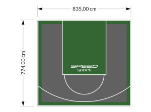 65M2/774X835CM GRAFITOWO-ZIELONE BOISKO DO KOSZYKÓWKI SPEEDSPORT HEXA POWER PRO