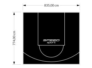 65M2/774X835CM CZARNE BOISKO DO KOSZYKÓWKI SPEEDSPORT HEXA POWER PRO