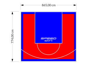 67M2/774X865CM CZERWONO-NIEBIESKIE BOISKO DO KOSZYKÓWKI SPEEDSPORT HEXA POWER PRO